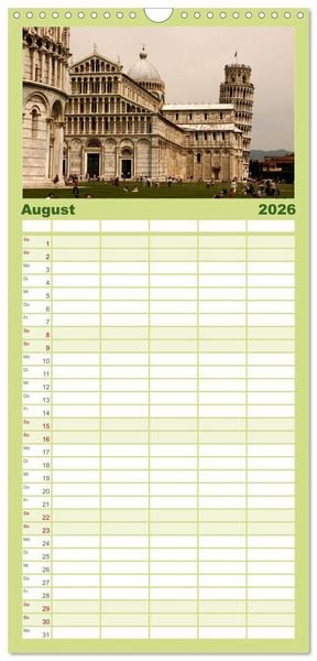 Produktbild: Familienplaner 2026 - Traumhaftes Italien mit 5 Spalten (Wandkalender, 21 x 45 cm) CALVENDO