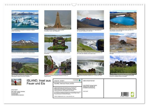 Produktbild: ISLAND, Insel aus Feuer und Eis (Wandkalender 2026 DIN A2 quer), CALVENDO Monatskalender