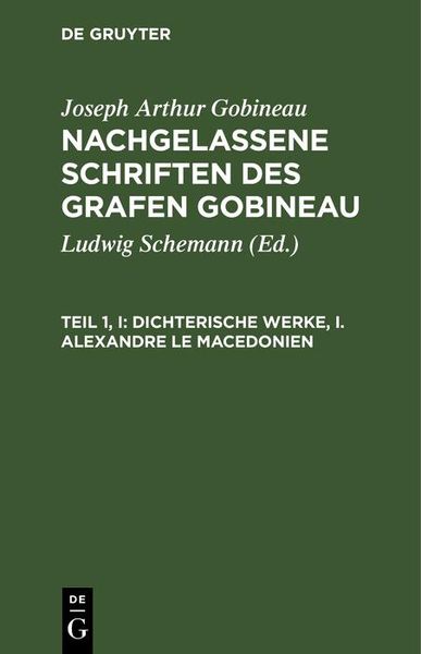Produktbild: Dichterische Werke, I. Alexandre le Macedonien