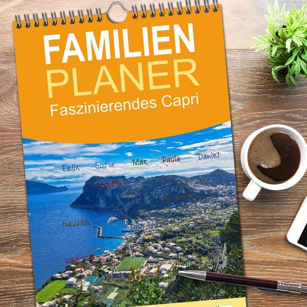Produktbild: Familienplaner 2026 - Faszinierendes Capri mit 5 Spalten (Wandkalender, 21 x 45 cm) CALVENDO