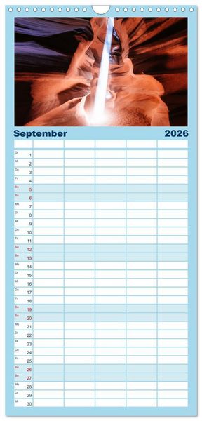 Produktbild: Familienplaner 2026 - Unglaubliche Natur - Landschaften aus unserer wunderbaren Welt mit 5 Spalten (Wandkalender, 21 x 45 cm) CALVENDO