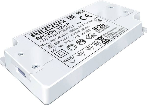 Produktbild: RECOM LED-Treiber 6W 0 - 500mA 12 V/DC einstellbar 1St.