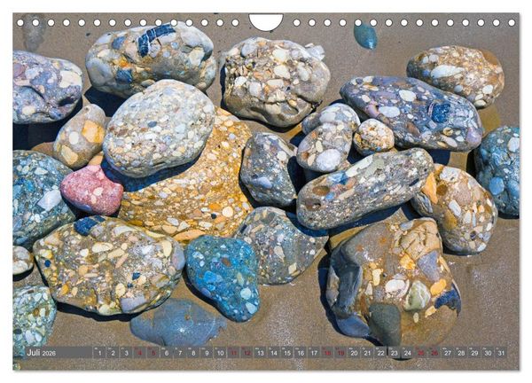Produktbild: Konglomerate bunte Steine und W&auml;nde am Meer (Wandkalender 2026 DIN A4 quer), CALVENDO Monatskalender