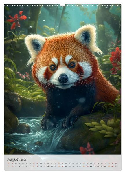 Produktbild: Lustige rote Panda (Wandkalender 2026 DIN A2 hoch), CALVENDO Monatskalender