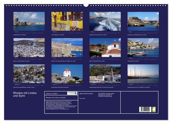 Produktbild: Rhodos mit Lindos und Symi (Wandkalender 2026 DIN A2 quer), CALVENDO Monatskalender
