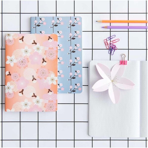 Produktbild: Notizb&uuml;cher Sakura Sakura, orange/blau MIX