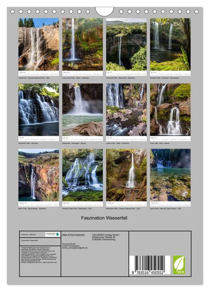 Produktbild: Faszination Wasserfall (Wandkalender 2026 DIN A4 hoch), CALVENDO Monatskalender