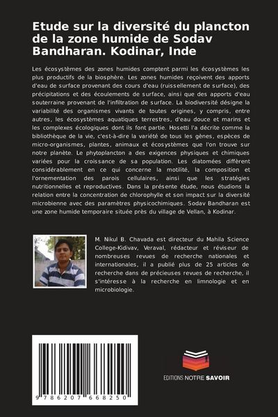 Produktbild: Etude sur la diversit&eacute; du plancton de la zone humide de Sodav Bandharan. Kodinar, Inde