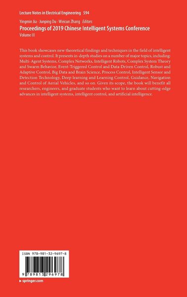Produktbild: Proceedings of 2019 Chinese Intelligent Systems Conference