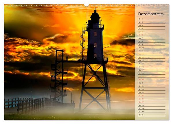 Produktbild: Leuchtt&uuml;rme - maritime Wegweiser in Deutschland (hochwertiger Premium Wandkalender 2026 DIN A2 quer), Kunstdruck in Hochglanz