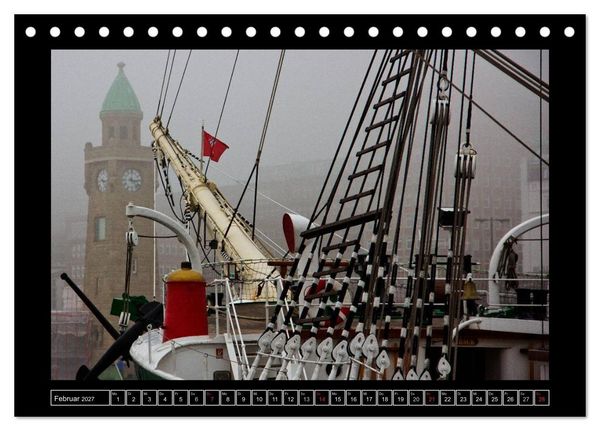 Produktbild: Rund um den Hamburger Hafen (Tischkalender 2027 DIN A5 quer), CALVENDO Monatskalender