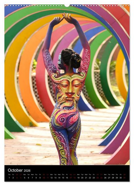 Produktbild: Equatorial Guinea Bodypainting Festival (High Quality Premium Wall Calendar 2026 DIN A2 portrait),CALVENDO 12 Month Wall Calendar