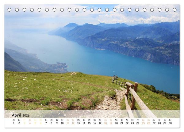 Produktbild: N&ouml;rdlicher Gardasee - Die Regionen um Limone und Malcesine (Tischkalender 2026 DIN A5 quer), CALVENDO Monatskalender