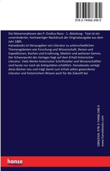 Produktbild: Die Metamorphosen des P. Ovidius Naso
