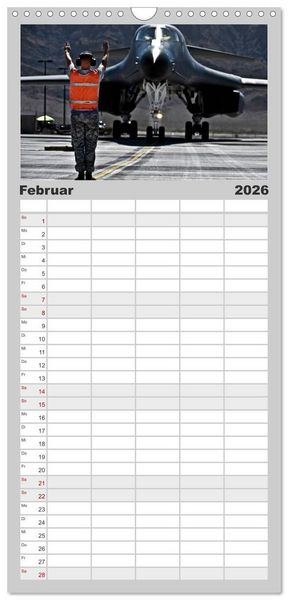 Produktbild: Familienplaner 2026 - Kampfjets &bull; U.S. Aircraft mit 5 Spalten (Wandkalender, 21 x 45 cm) CALVENDO