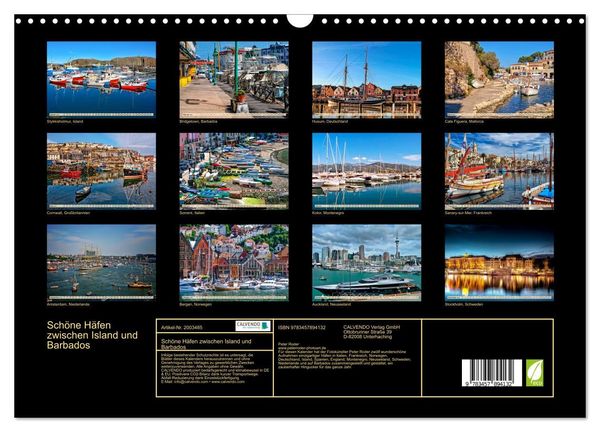 Produktbild: Sch&ouml;ne H&auml;fen zwischen Island und Barbados (Wandkalender 2026 DIN A3 quer), CALVENDO Monatskalender
