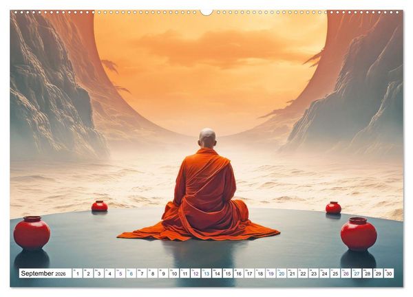 Produktbild: Meditation und weiter Horizont (hochwertiger Premium Wandkalender 2026 DIN A2 quer), Kunstdruck in Hochglanz