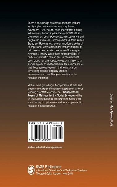 Produktbild: Transpersonal Research Methods for the Social Sciences