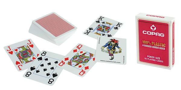 Produktbild: COPAG&reg; 100% Plastik Poker Jumbo Index rot