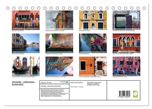 Produktbild: Venedig - pittoreske Sch&ouml;nheit (Tischkalender 2026 DIN A5 quer), CALVENDO Monatskalender