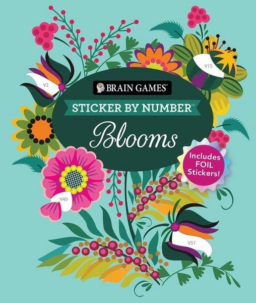 Produktbild: Brain Games - Sticker by Number: Blooms (24 Images to Sticker)