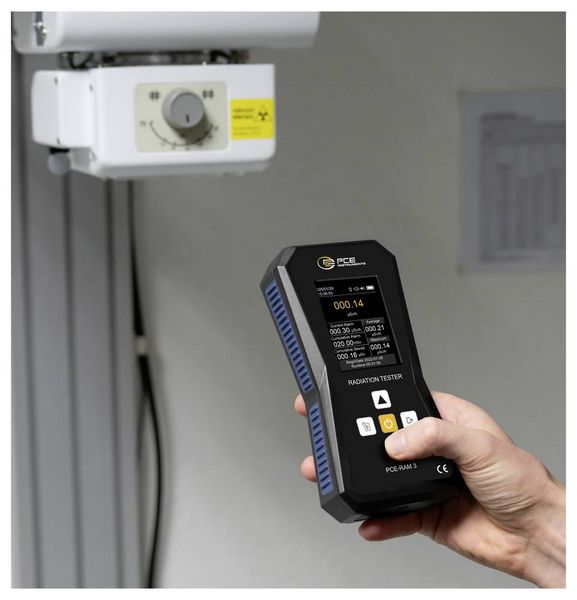 Produktbild: PCE Instruments Geigerz&auml;hler PCE-RAM 3 | &beta;-, X- Strahlung |0&hellip;10 mSv/h |Aufl&ouml;sung 0,01 &micro;Sv/h |Geiger-M&uuml;ller-Z&auml;hlrohr
