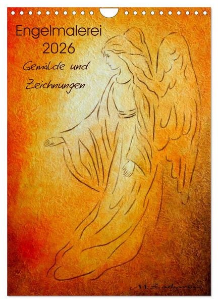 Produktbild: Engelmalerei 2026 Gem&auml;lde und Zeichnungen (Wandkalender 2026 DIN A4 hoch), CALVENDO Monatskalender