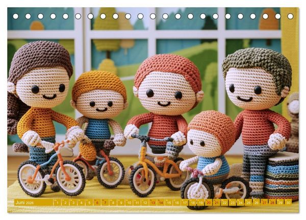 Produktbild: Amigurumi Moments. Ein fantastischer Familienalltag (Tischkalender 2026 DIN A5 quer), CALVENDO Monatskalender