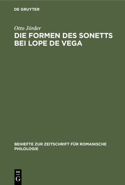 Produktbild: Die Formen des Sonetts bei Lope de Vega