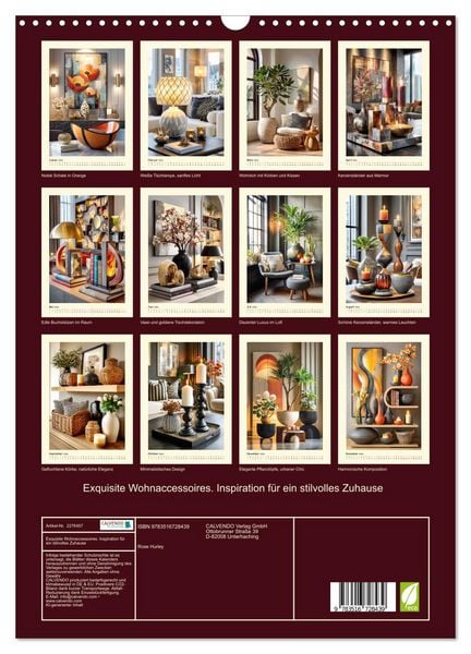 Produktbild: Exquisite Wohnaccessoires. Inspiration f&uuml;r ein stilvolles Zuhause (Wandkalender 2026 DIN A3 hoch), CALVENDO Monatskalender