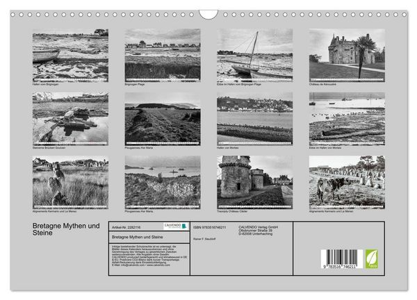 Produktbild: Bretagne Mythen und Steine (Wandkalender 2026 DIN A3 quer), CALVENDO Monatskalender