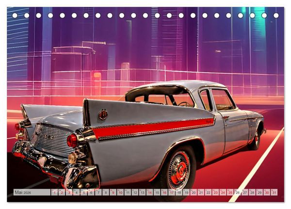 Produktbild: US Classic Cars im Jet-Age (Tischkalender 2026 DIN A5 quer), CALVENDO Monatskalender