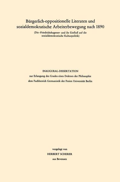 Produktbild: B&uuml;rgerlich-oppositionelle Literaten und sozialdemokratische Arbeiterbewegung nach 1890