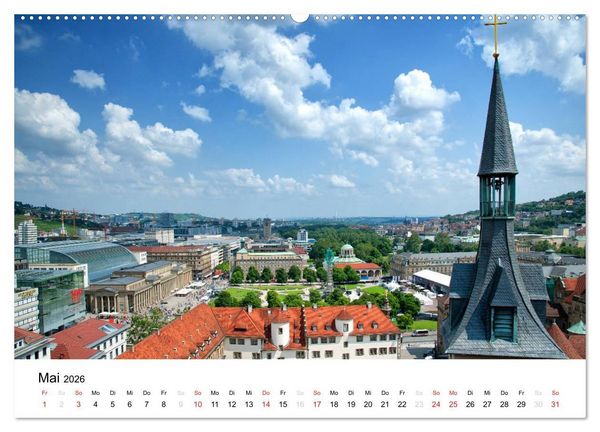 Produktbild: stadtansichten stuttgart (Wandkalender 2026 DIN A2 quer), CALVENDO Monatskalender