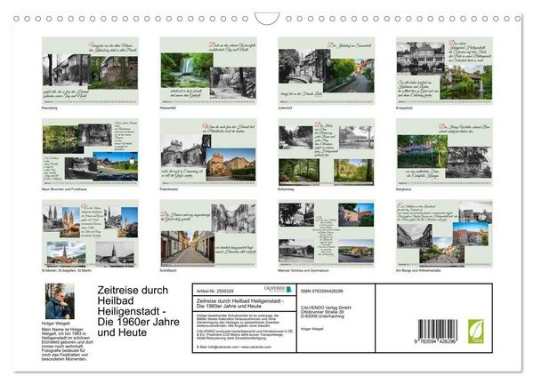 Produktbild: Zeitreise durch Heilbad Heiligenstadt - Die 1960er Jahre und Heute (Wandkalender 2027 DIN A3 quer), CALVENDO Monatskalender
