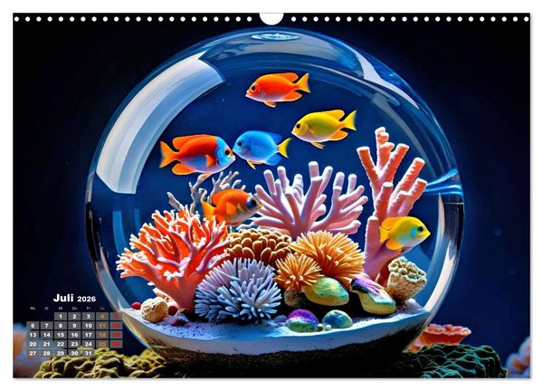 Produktbild: Aquarium in einer Glaskugel (Wandkalender 2026 DIN A3 quer), CALVENDO Monatskalender