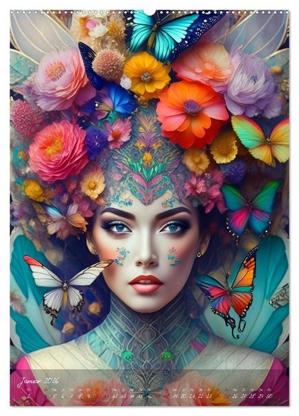 Produktbild: Mystische Frauen - G&ouml;ttinnen der Metamorphose (Wandkalender 2026 DIN A2 hoch), CALVENDO Monatskalender