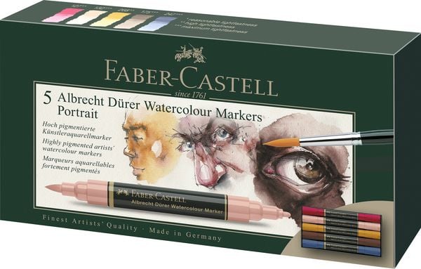 Produktbild: Faber-Castell Aquarellmarker Albrecht D&uuml;rer, 5er Set, Portrait