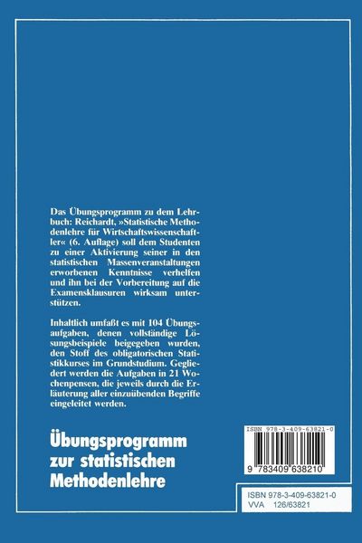Produktbild: &Uuml;bungsprogramm zur statistischen Methodenlehre