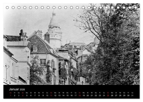 Produktbild: Streifzug durch Paris (Tischkalender 2026 DIN A5 quer), CALVENDO Monatskalender