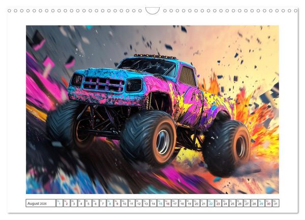 Produktbild: Die Macht der Monstertrucks (Wandkalender 2026 DIN A3 quer), CALVENDO Monatskalender
