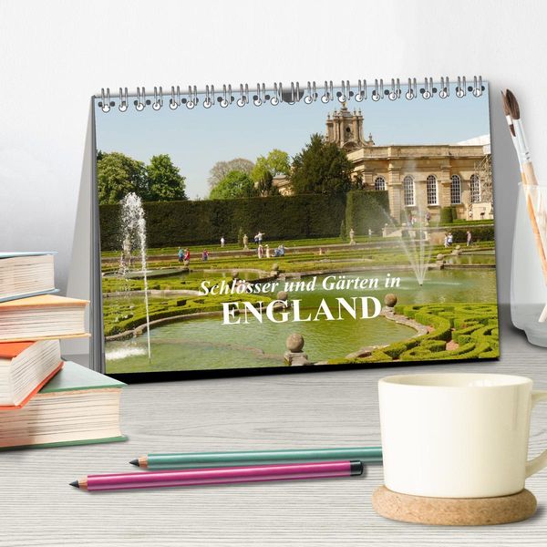 Produktbild: Schl&ouml;sser und G&auml;rten in England (Tischkalender 2026 DIN A5 quer), CALVENDO Monatskalender