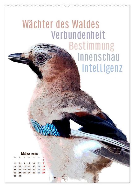 Produktbild: Welche spirituelle Bedeutung hat dieser Vogel? (Wandkalender 2026 DIN A2 hoch), CALVENDO Monatskalender