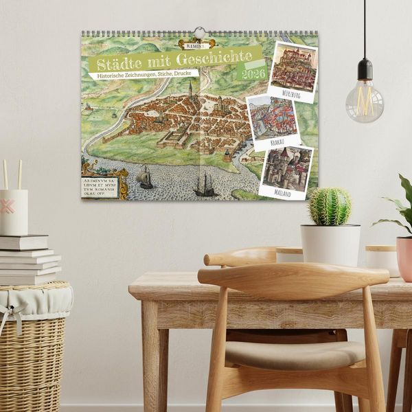 Produktbild: St&auml;dte mit Geschichte: Historische Zeichnungen, Stiche, Drucke (Wandkalender 2026 DIN A3 quer), CALVENDO Monatskalender