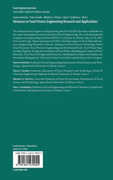 Produktbild: Advances in Food Process Engineering Research and Applications