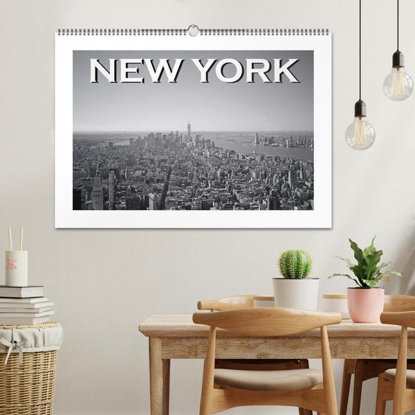 Produktbild: New York in schwarz weiss (Wandkalender 2026 DIN A2 quer), CALVENDO Monatskalender