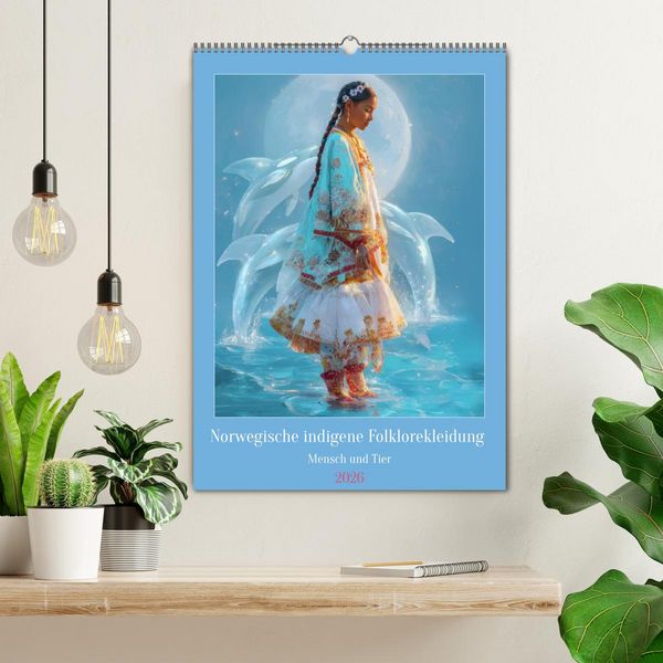 Produktbild: Norwegische indigene Folklorekleidung - Mensch und Tier (Wandkalender 2026 DIN A2 hoch), CALVENDO Monatskalender