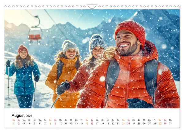 Produktbild: Unser Winter - Flocken, Fun und Freunde (Wandkalender 2026 DIN A3 quer), CALVENDO Monatskalender