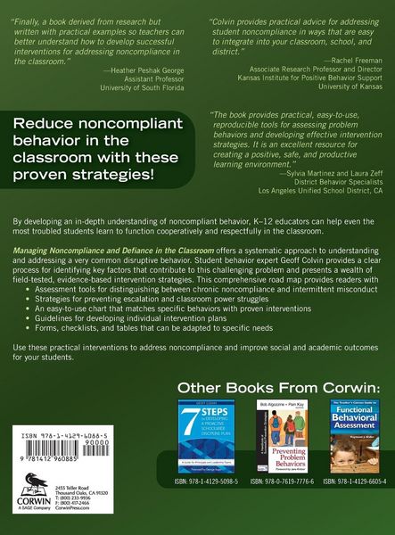 Produktbild: Managing Noncompliance and Defiance in the Classroom