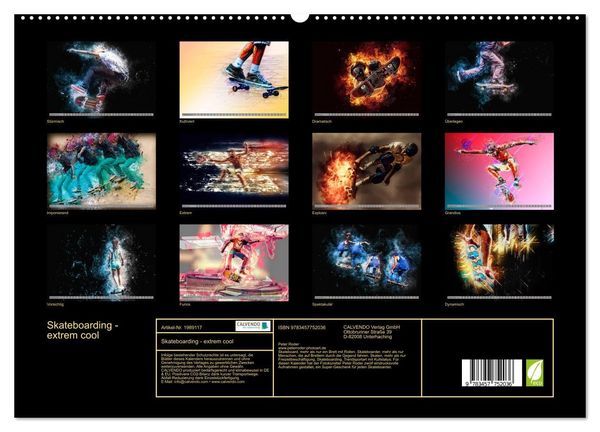 Produktbild: Skateboarding - extrem cool (hochwertiger Premium Wandkalender 2026 DIN A2 quer), Kunstdruck in Hochglanz